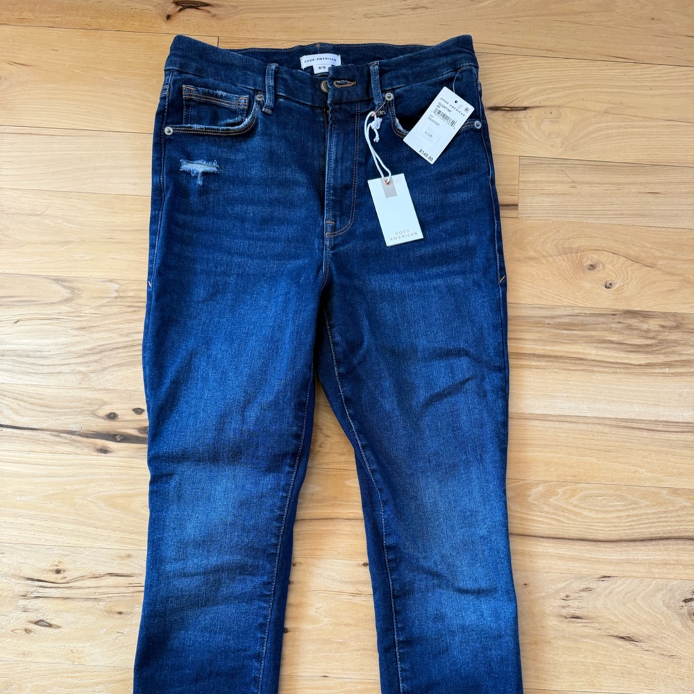 Good American High Rise Crop Blue Jeans, Size 6-12, NWT! - Picture 3 of 9